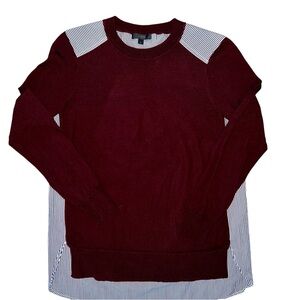 J. Crew sweater shirt wool sweater, cotton shirt stripe  size small